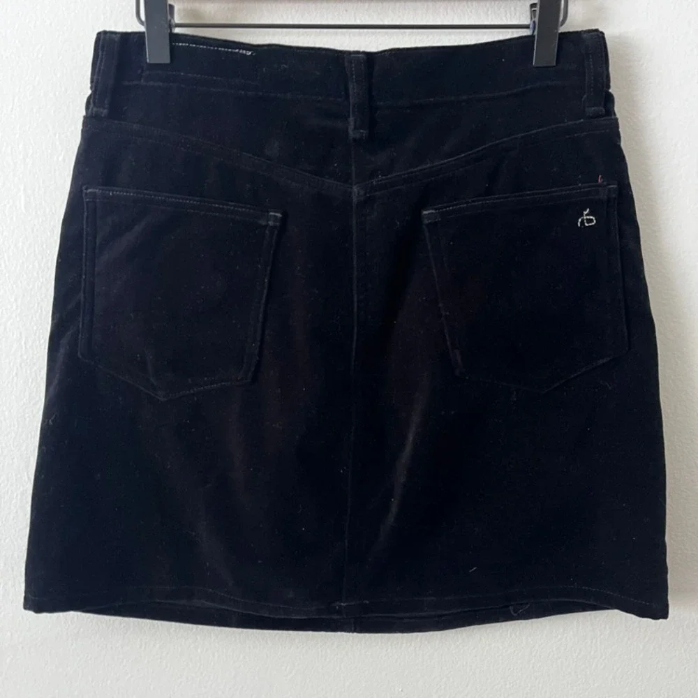 Rag‎ & Bone Dive Skirt in Black Velvet Casual Mini Skirt size 27